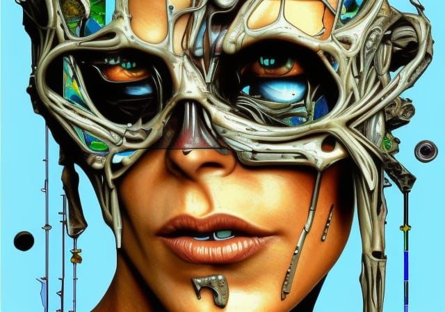 Sarah Connor as Stained Glass Terminator in Vibrant Fantasy....