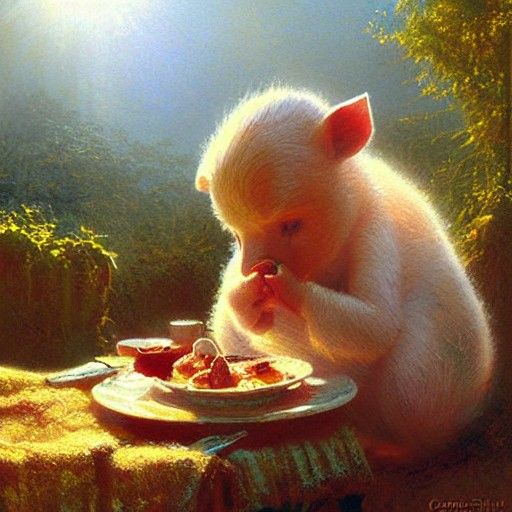 Piglet Discovers Divine Breakfast in Heavenly Realms