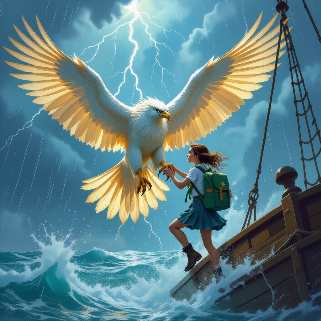 Gryphon Rescues Girl Scout From Sinking Ship in Storm