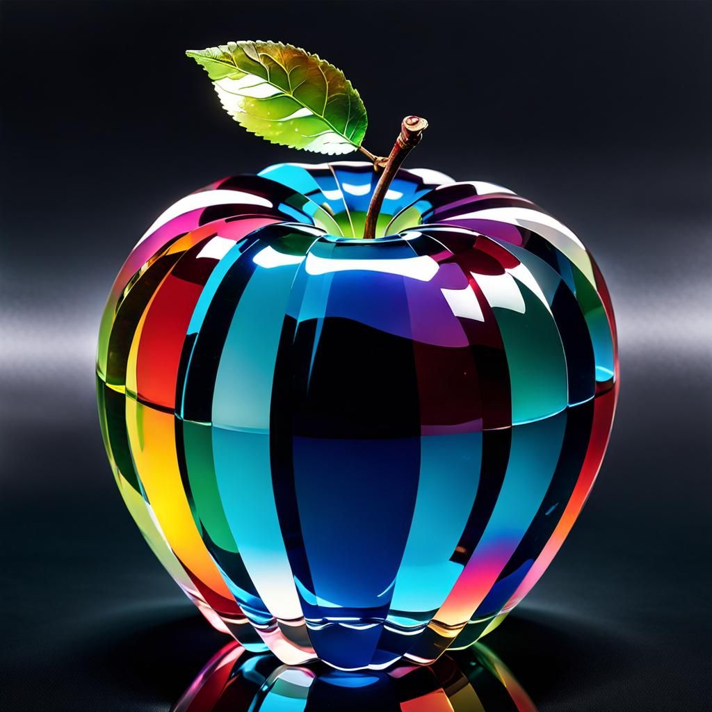 Crystal Apple Masterpiece in Vibrant Hues