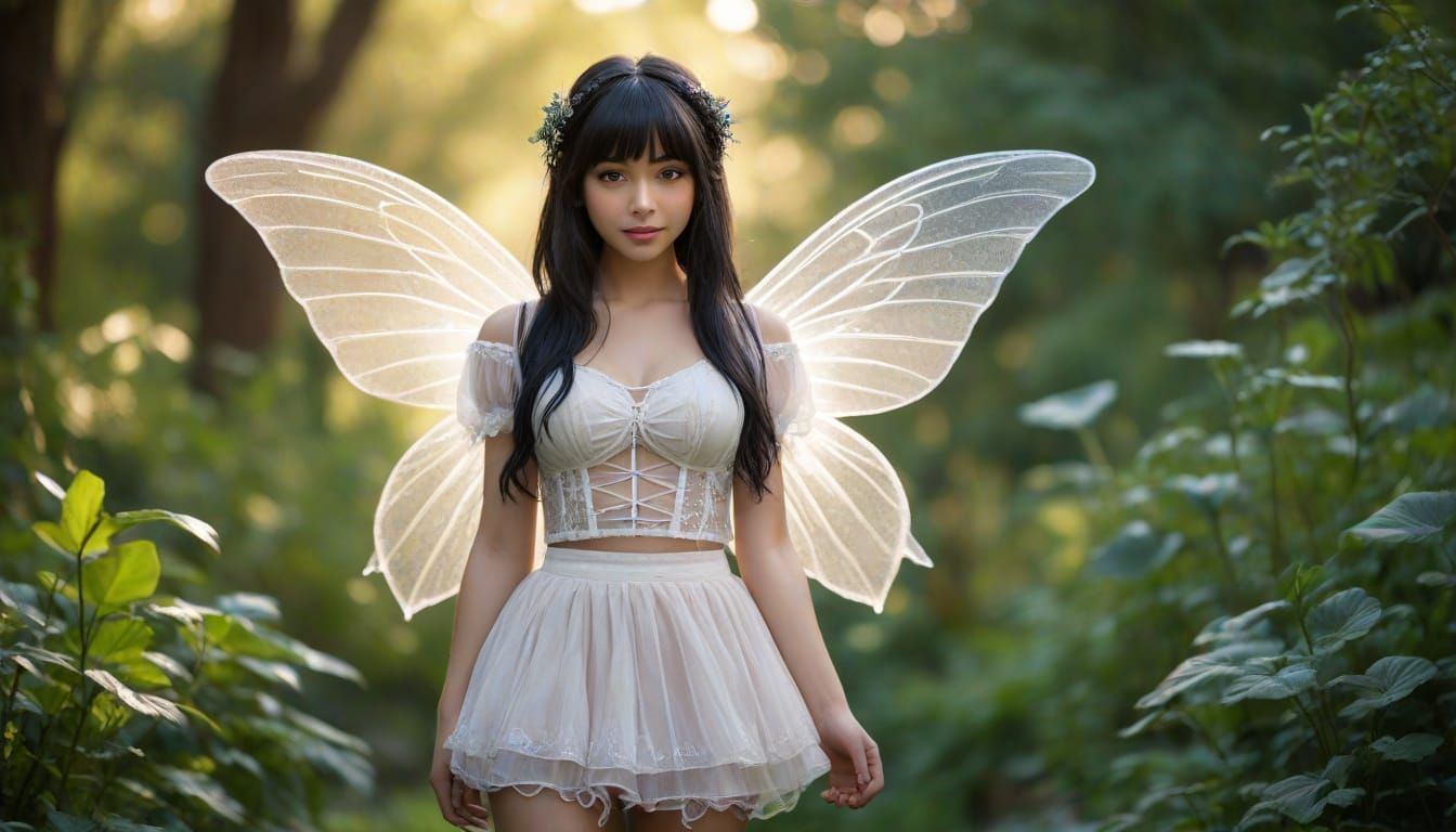 Anime Fairy in Magic Mushroom Garden, Comic Book Art