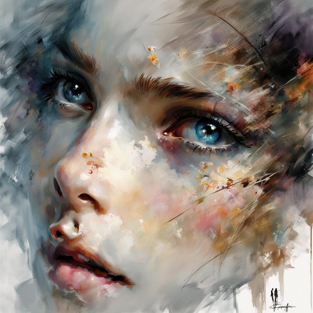 Intricate Beauty in Impressionistic Style