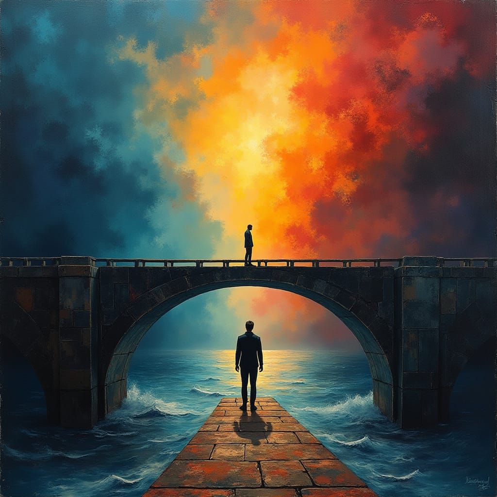 Majestic Bridge Divided by Discord and Serenity
