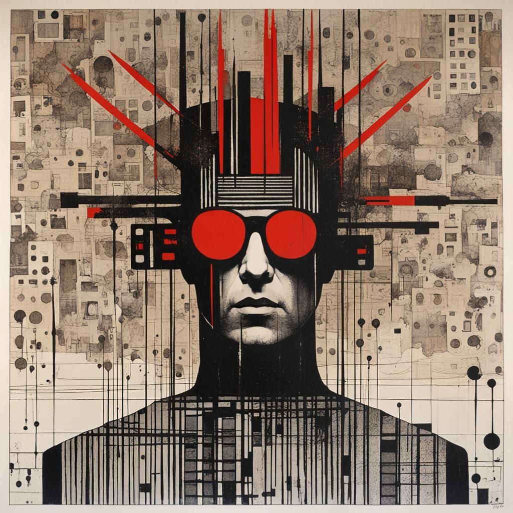 Abstract Punk Rocker in Sonic Turmoil