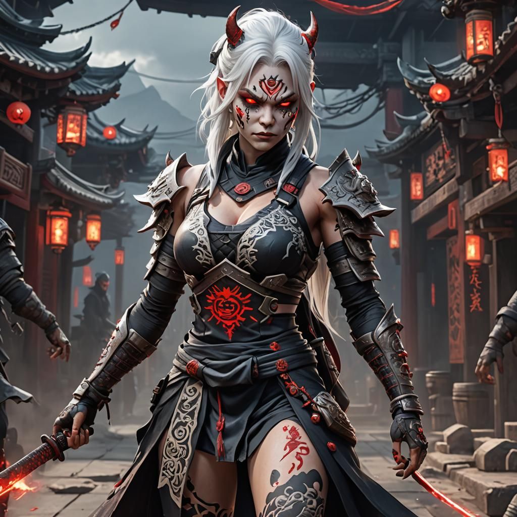 Breathtaking Fantasy Warrior in Ninja Attire