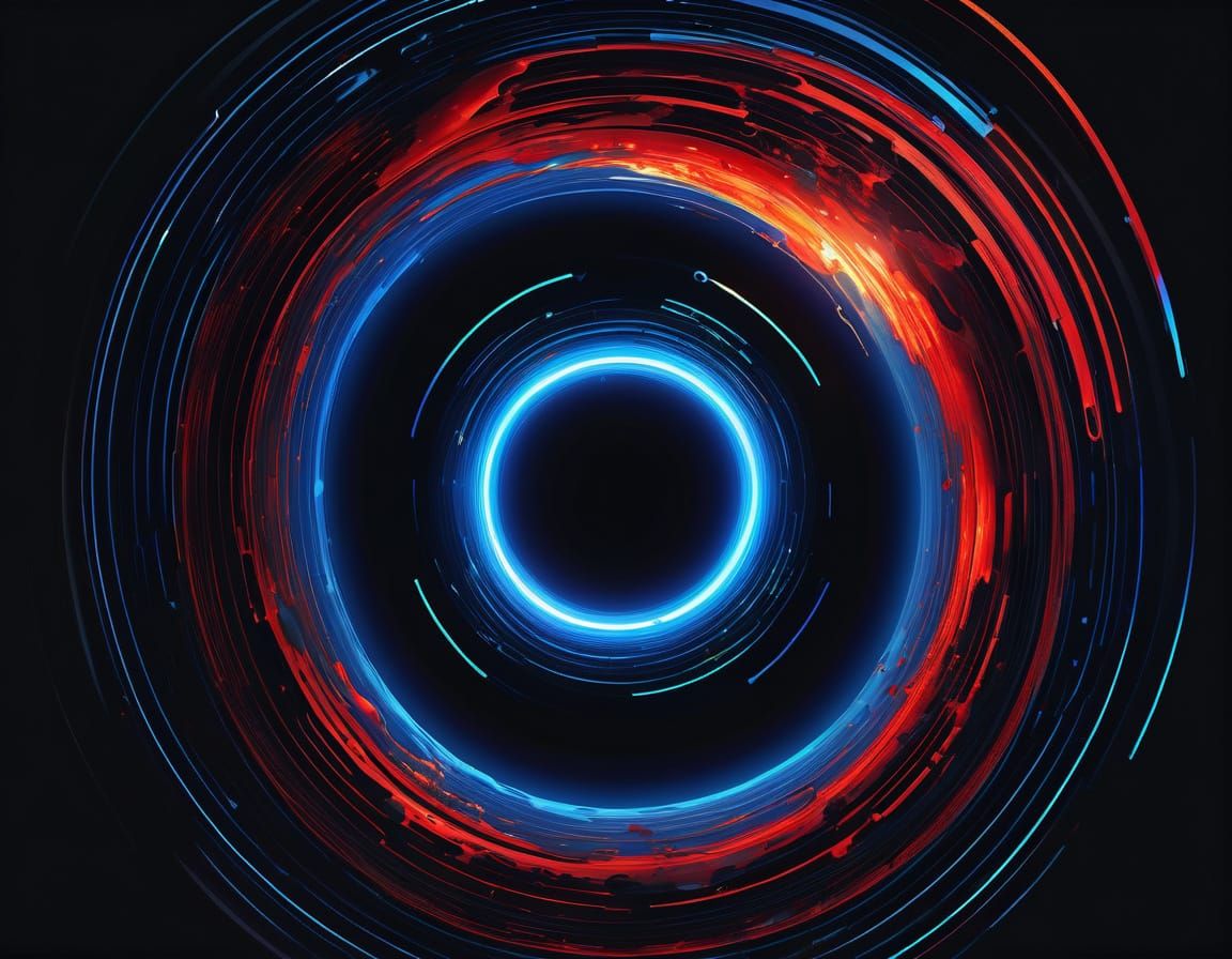 Electromagnetic Wave in Vibrant Abstract Expressionism