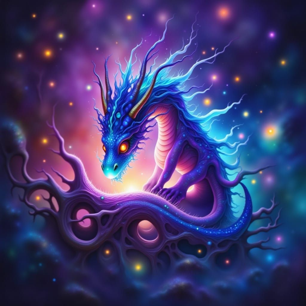 Ethereal Energy Being in Decaying Landscape