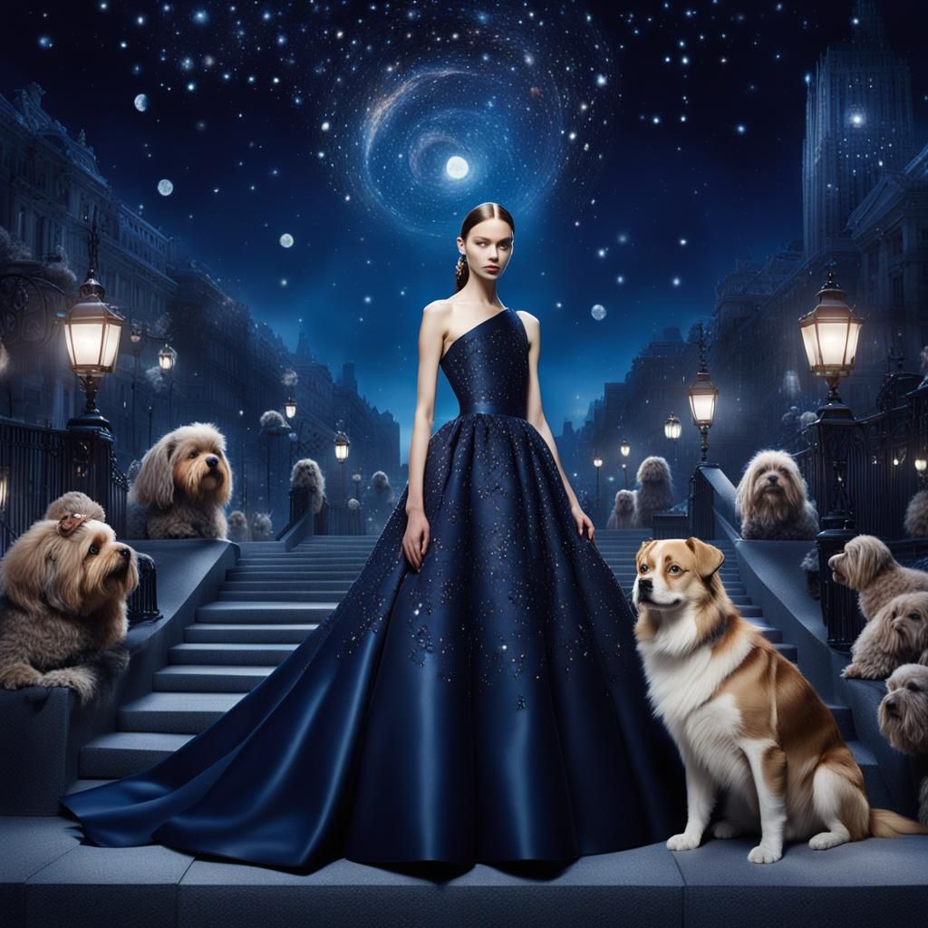 Hyperrealistic Portrait of a Young Woman in a Whimsical Urba...