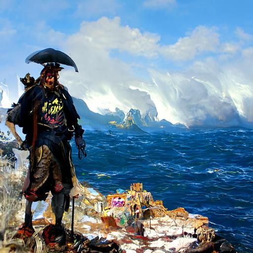 Cyberpunk Stormy Pirate Concept in Oil Painting Style