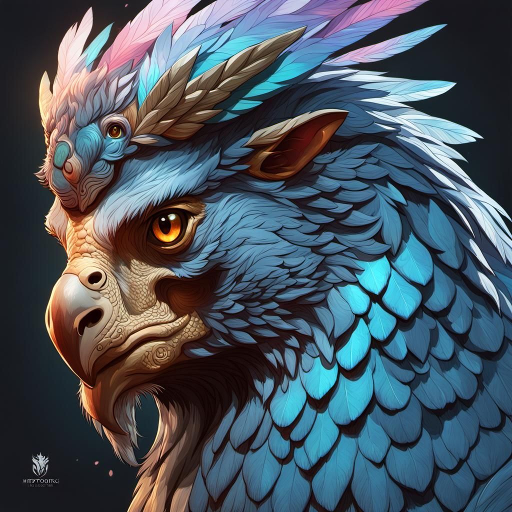 Dashing Hippogriff Nobleman in Triadic Hues