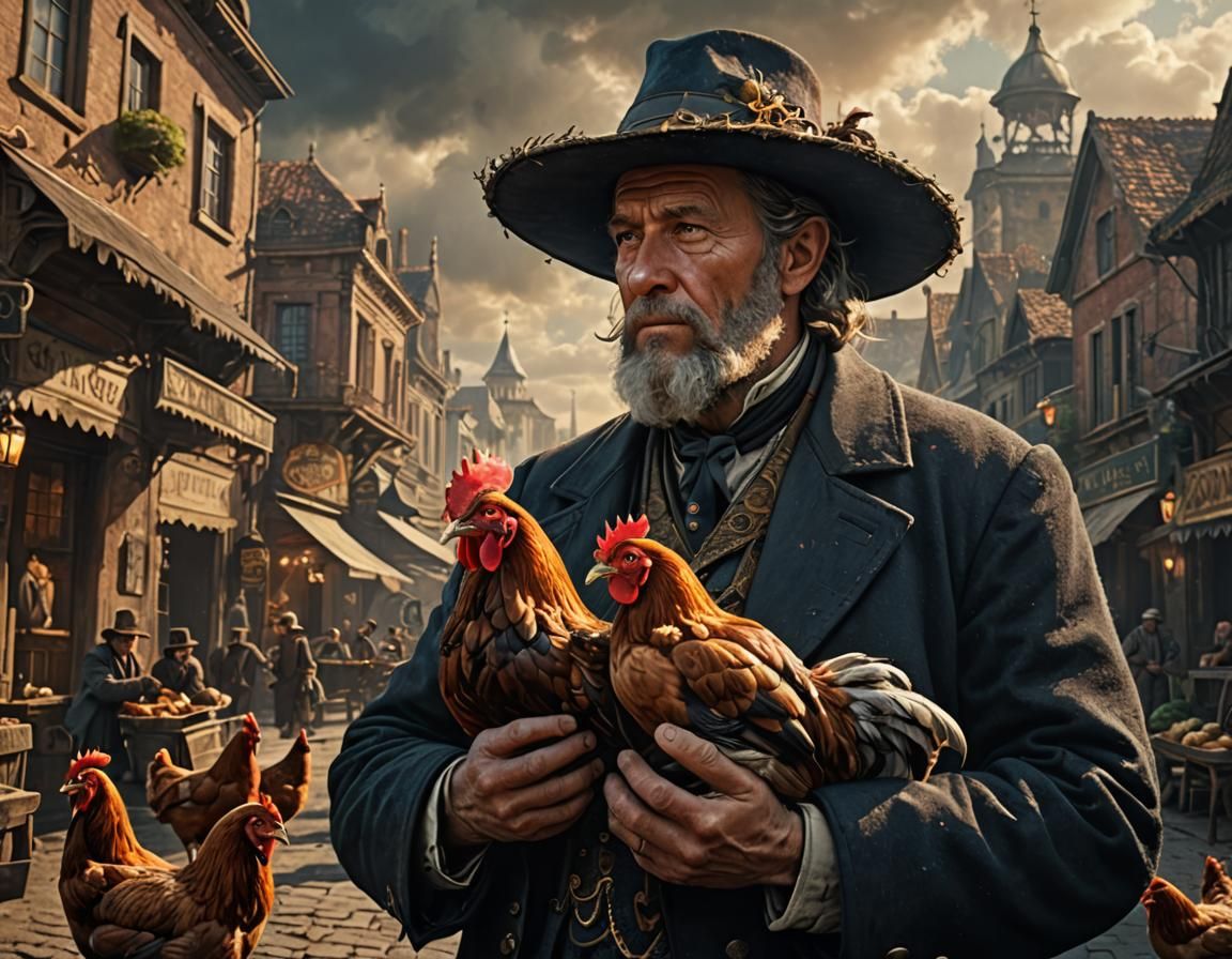 Cantankerous Gentleman in Opulent Digital Scene