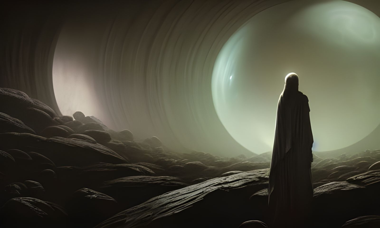 Ethereal Dark Realm in Hyperrealistic Style