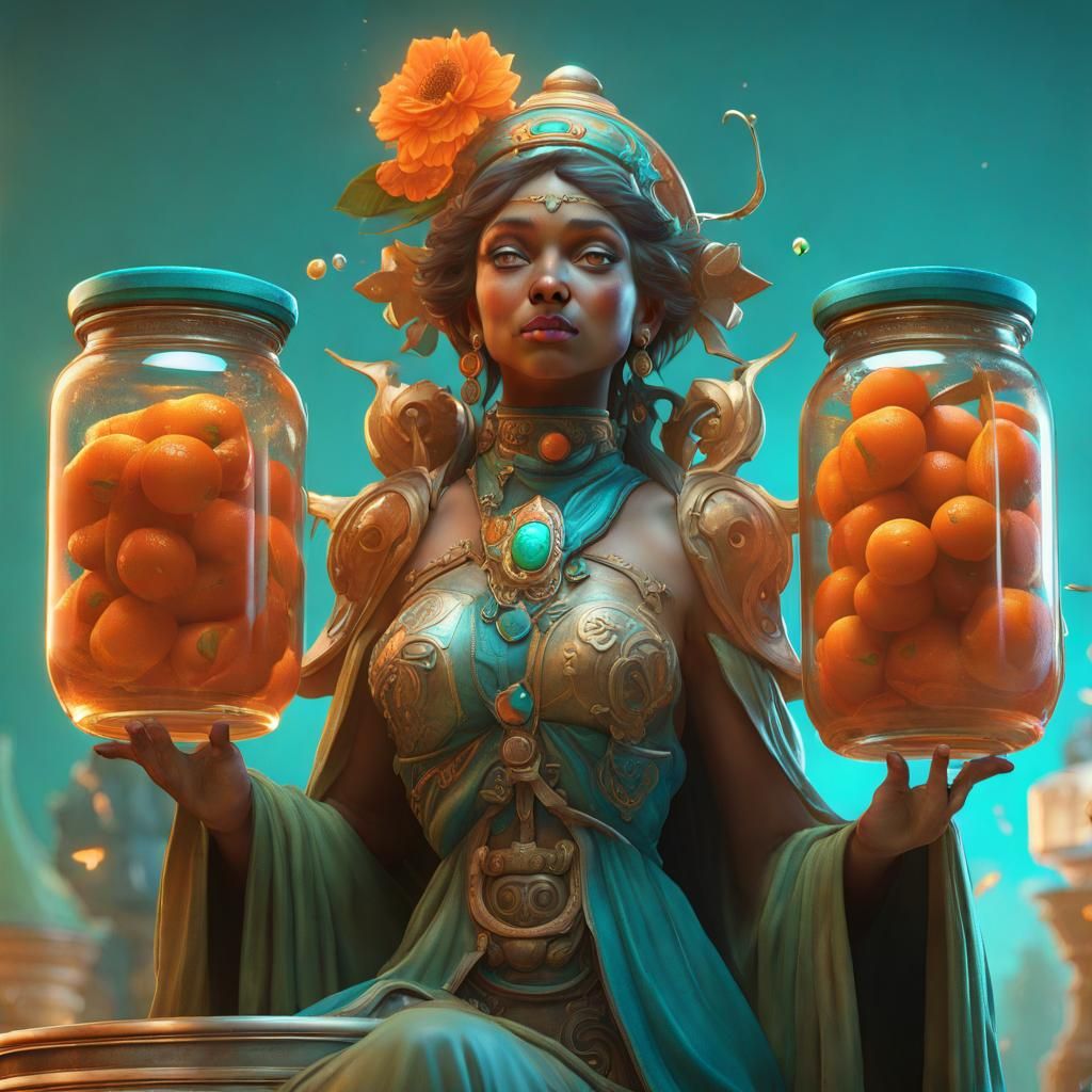 Vibrant, Triadic-Colored Concept Art of a Pickle Slamming Sc...