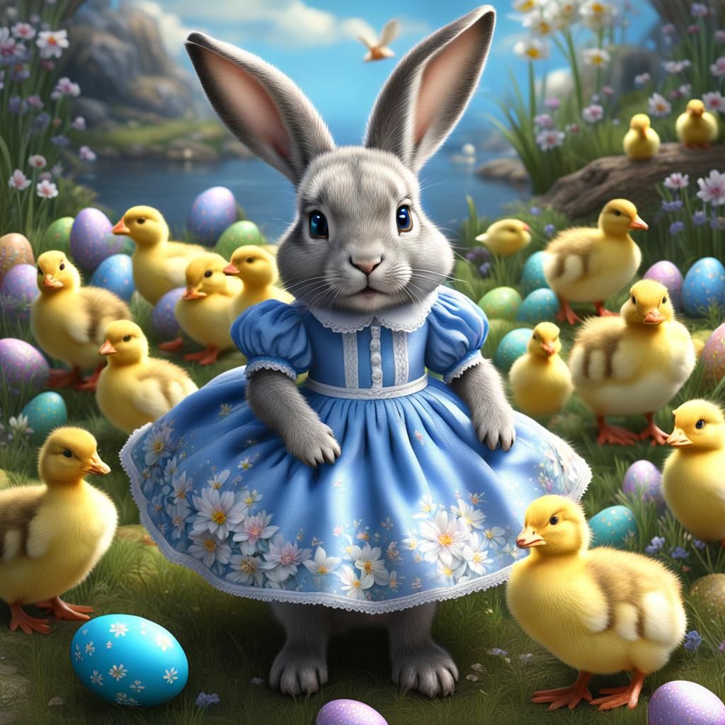Fantastical Easter Celebration in Intricate Matte Painting