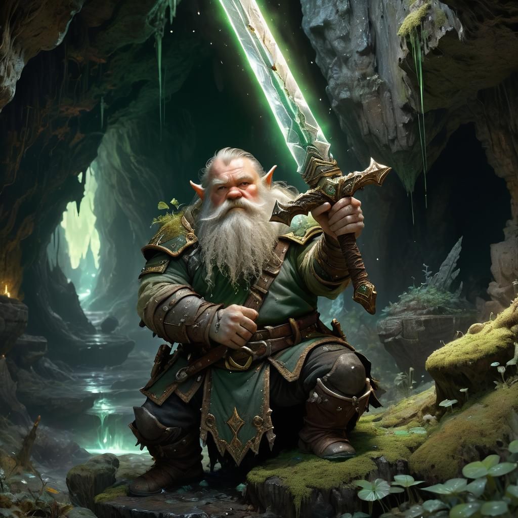 Masterpiece Fantasy Sword in Glowing Cave