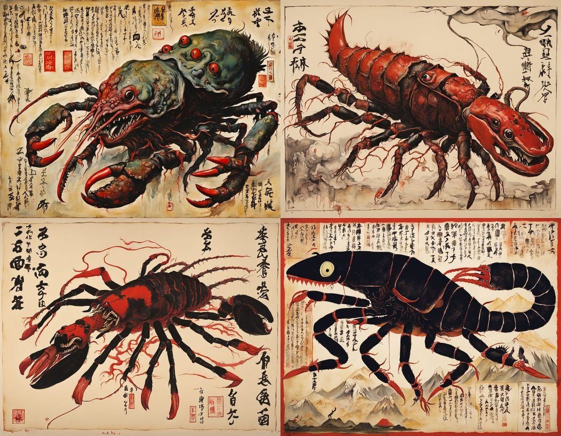 Cyberpunk Horror Swan Mutant in Japanese Aesthetic