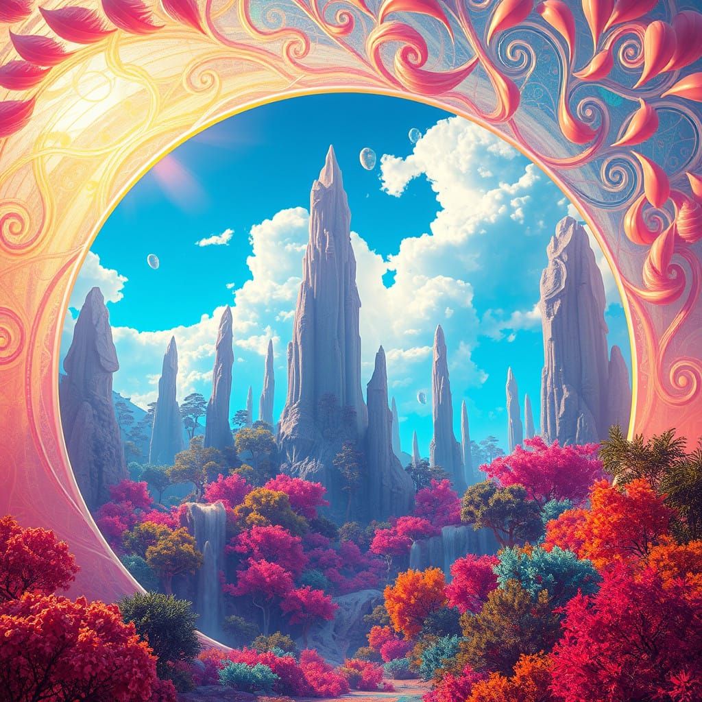 Enchanted Portal Unfolds into a Dreamlike Realm