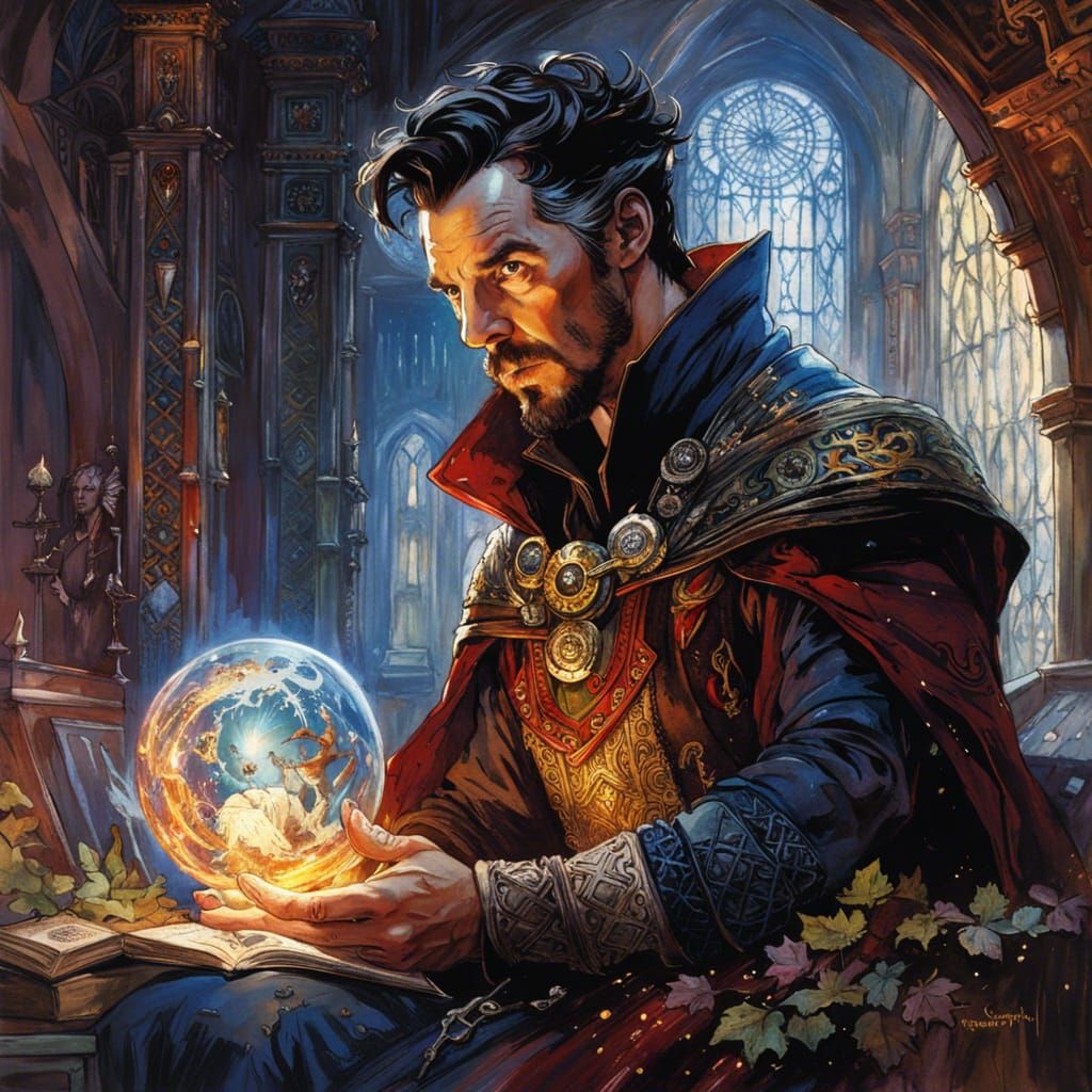 Ethereal Sorcerer in a Monarch's Dark Fantasy Realm