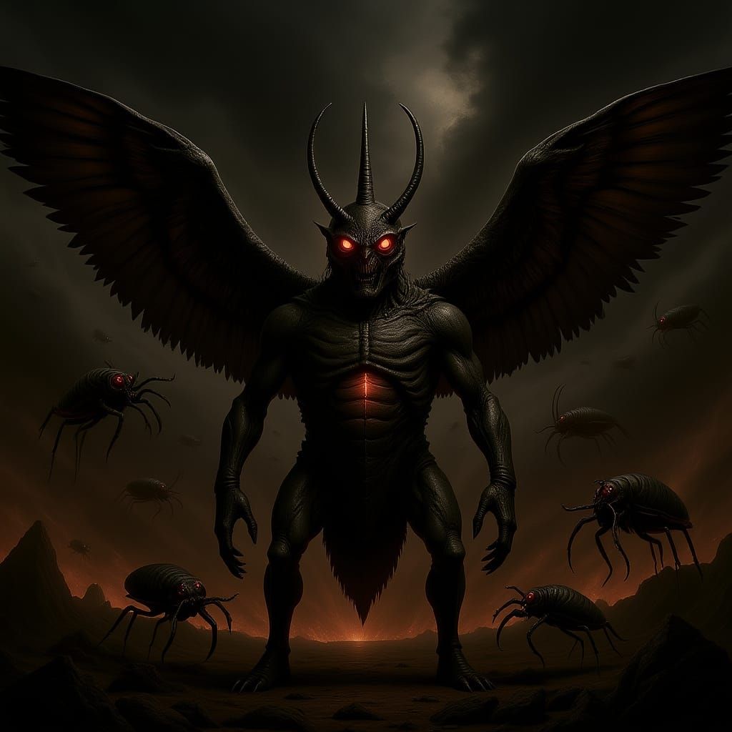 Colossal Cockroach God Absorbing Cosmic Energy