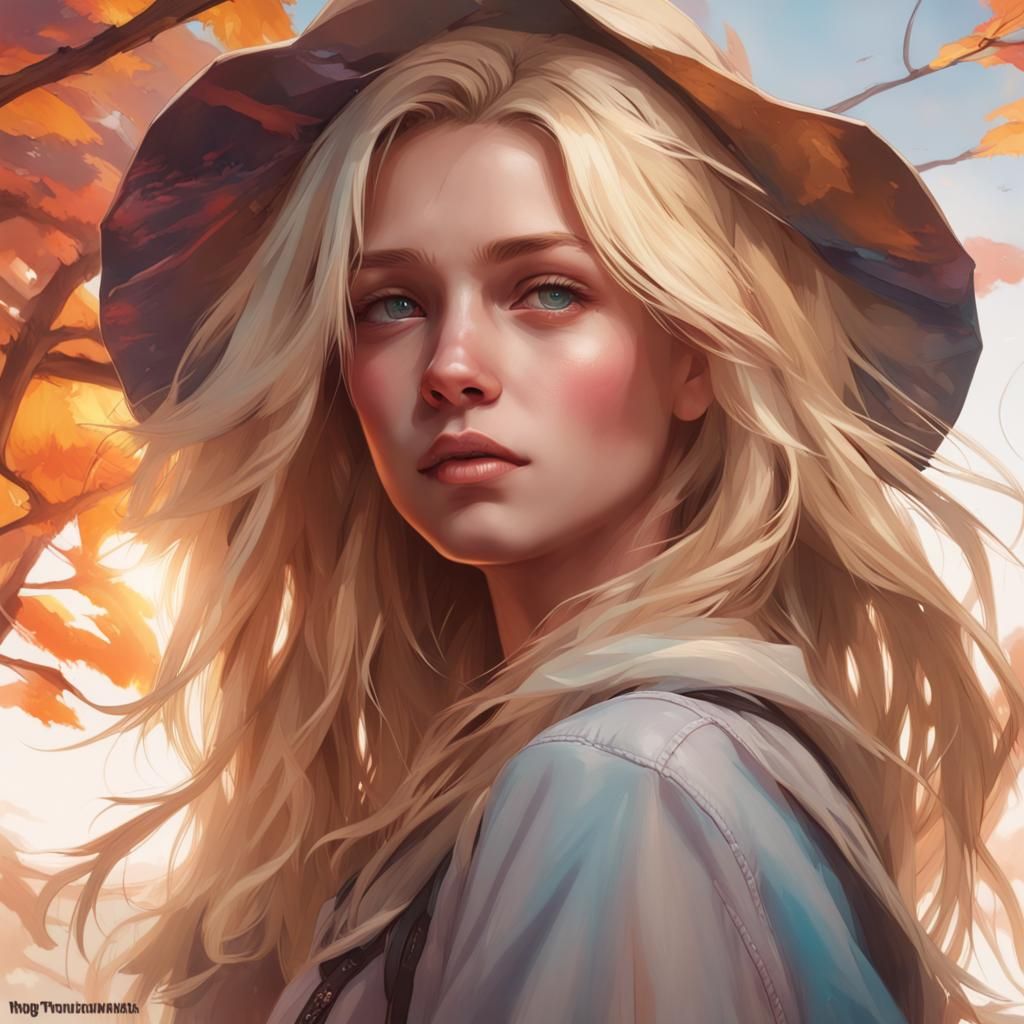 Hyperdetailed Portrait of a Blonde Girl in Digital Art Style