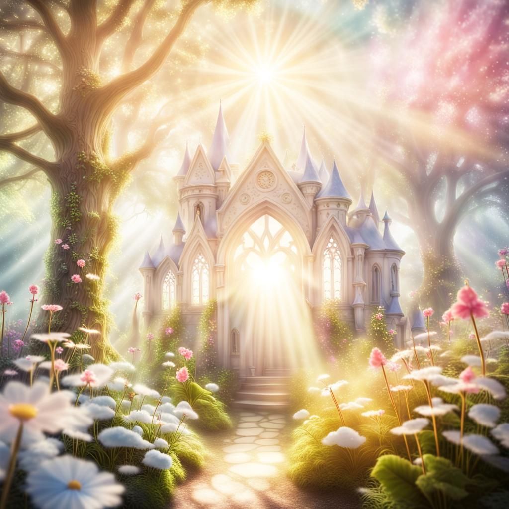Whimsical Fairy Paradise in Ethereal Light