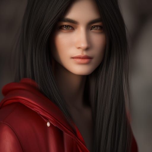 black hoodie, Red stripes down sleeves, light creepy smile, Brown eyes, brown hair, mature male, Anime 8k resolution con...