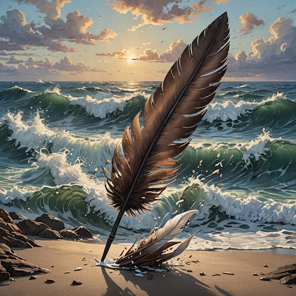 The Ocean Unleashes a Stormy Quill