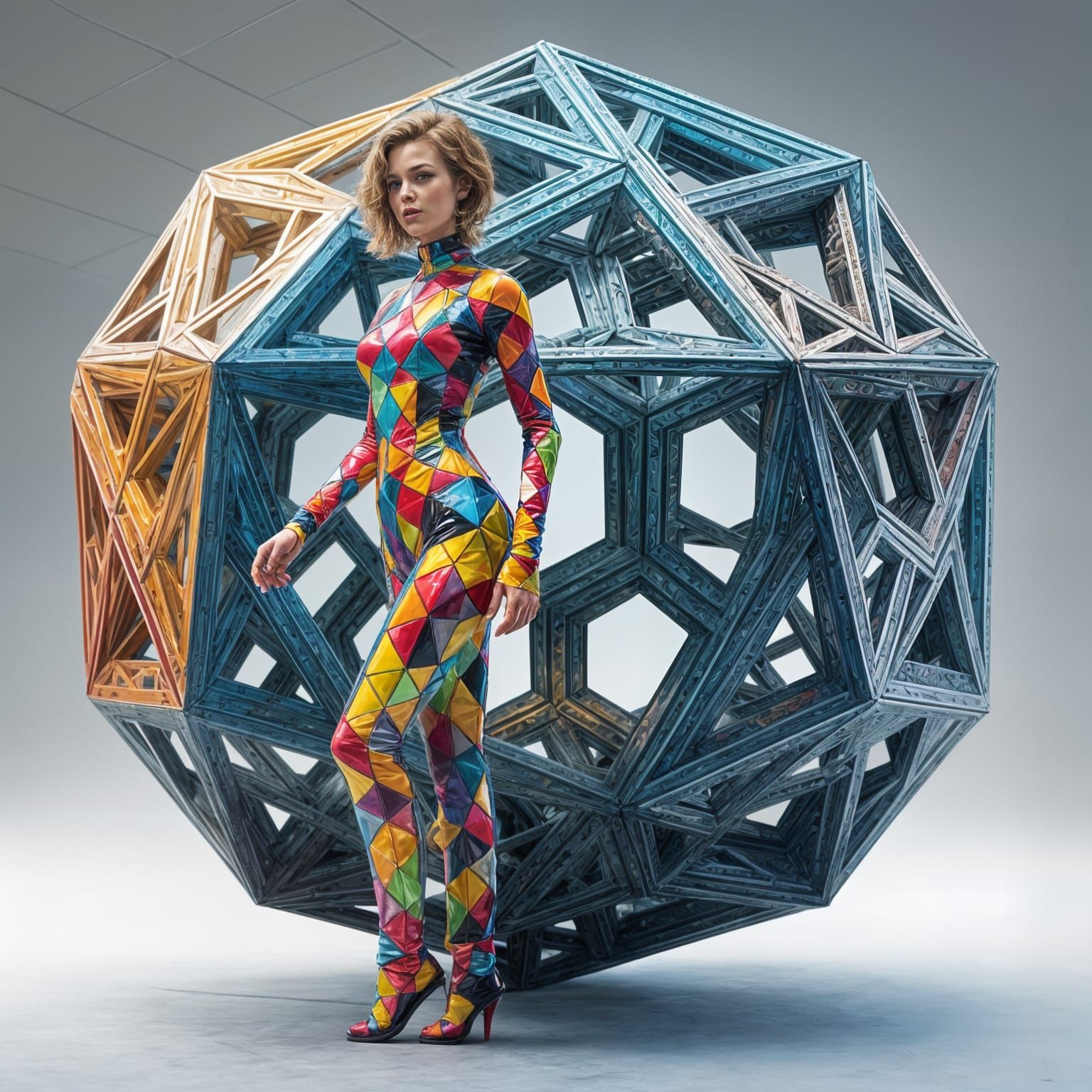 Hyperrealistic Woman Builds Dodecahedron