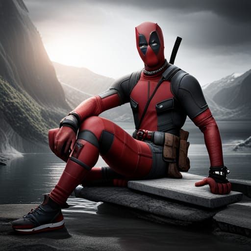 Deadpool Costume Unfolds in Black and White Map Masterpiece