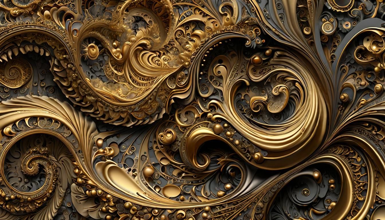 polished gold and bronze metal, Baroque, Scumbling, Correggi...