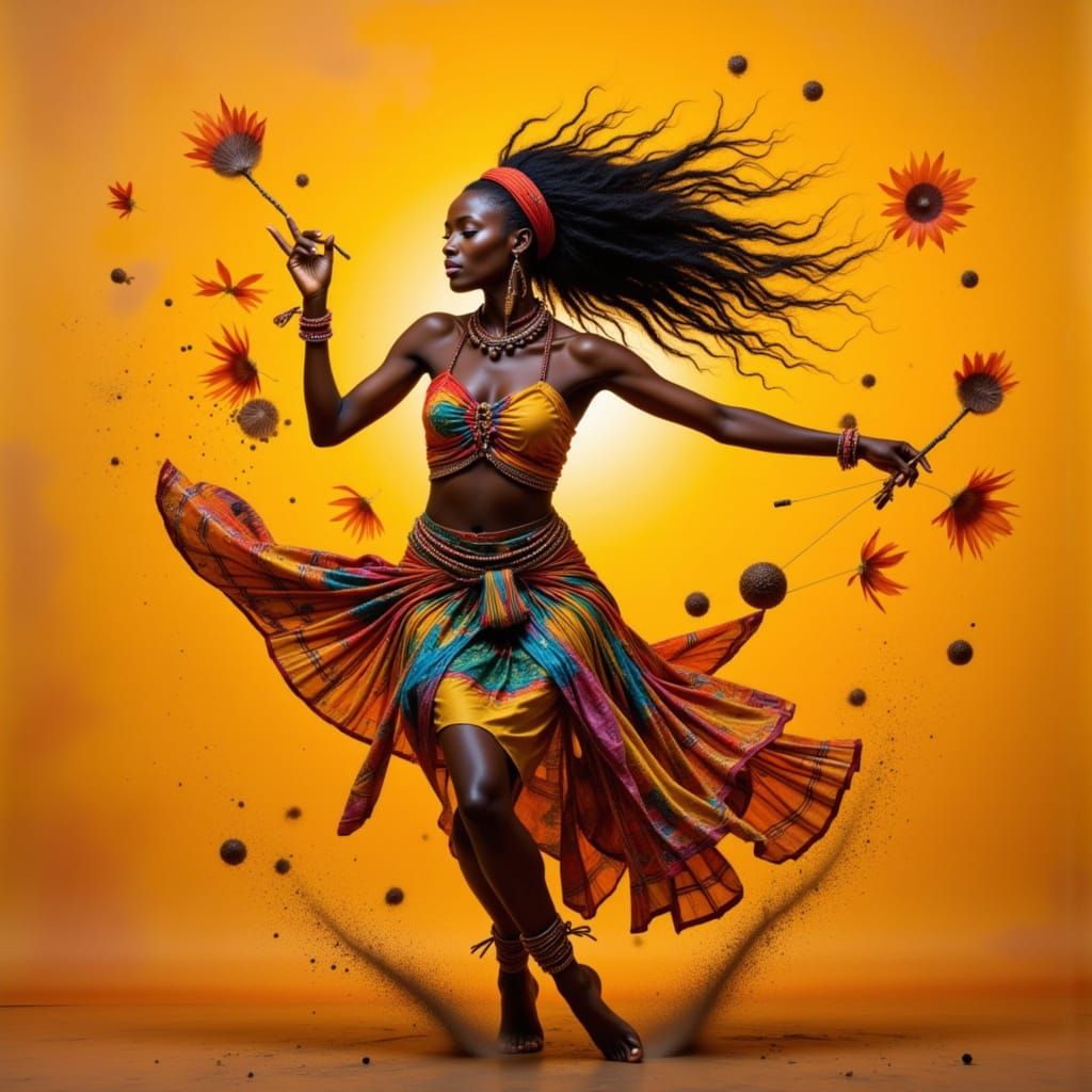 Dynamic Luo Dancer in Traditional Attire