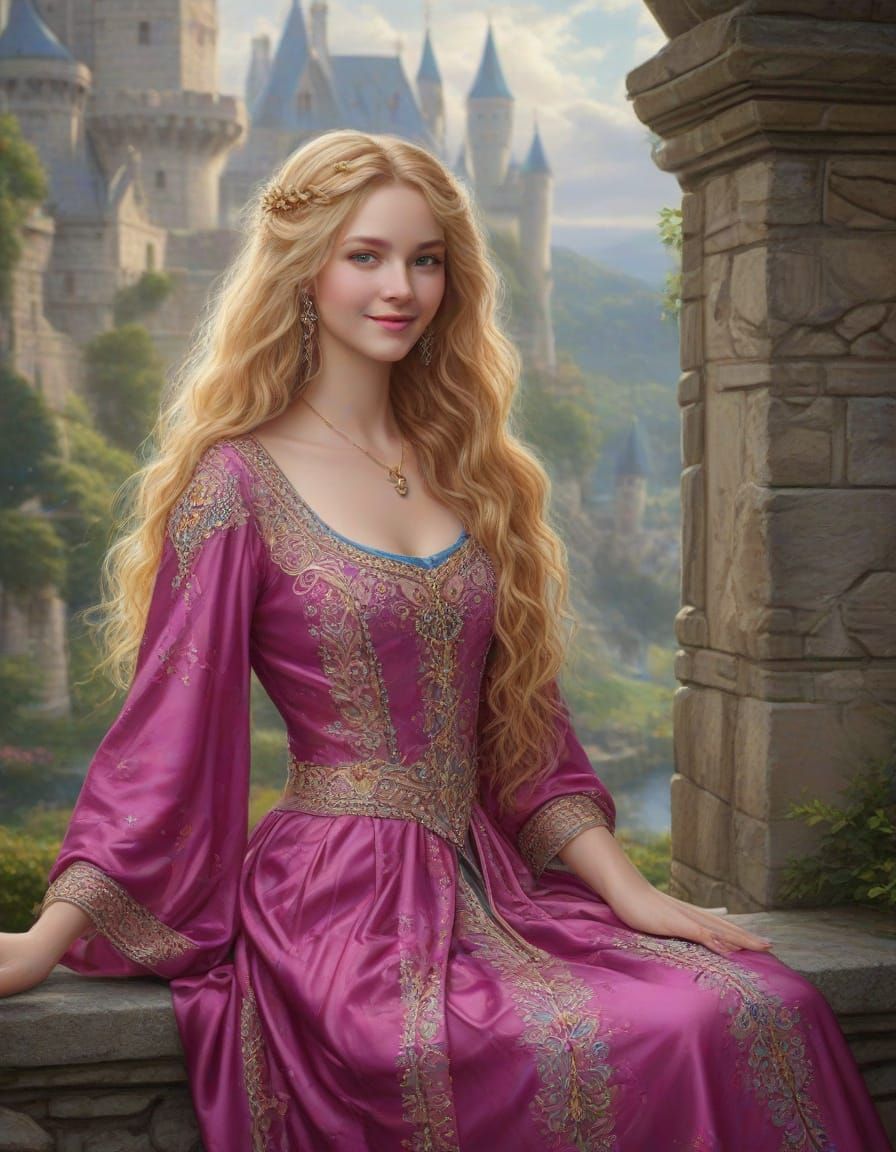Ethereal Princess in Celtic Castle