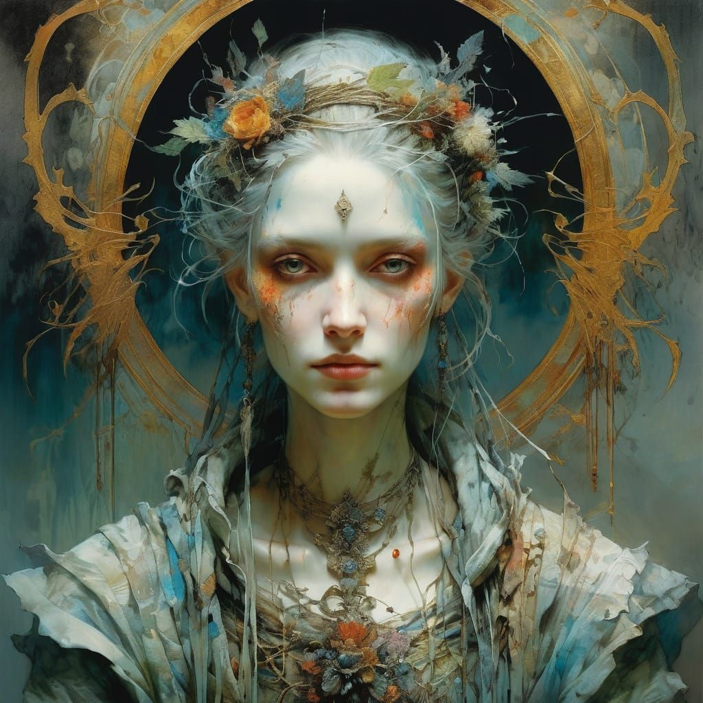 Mysterious Entangled Illustration in Detailed Style