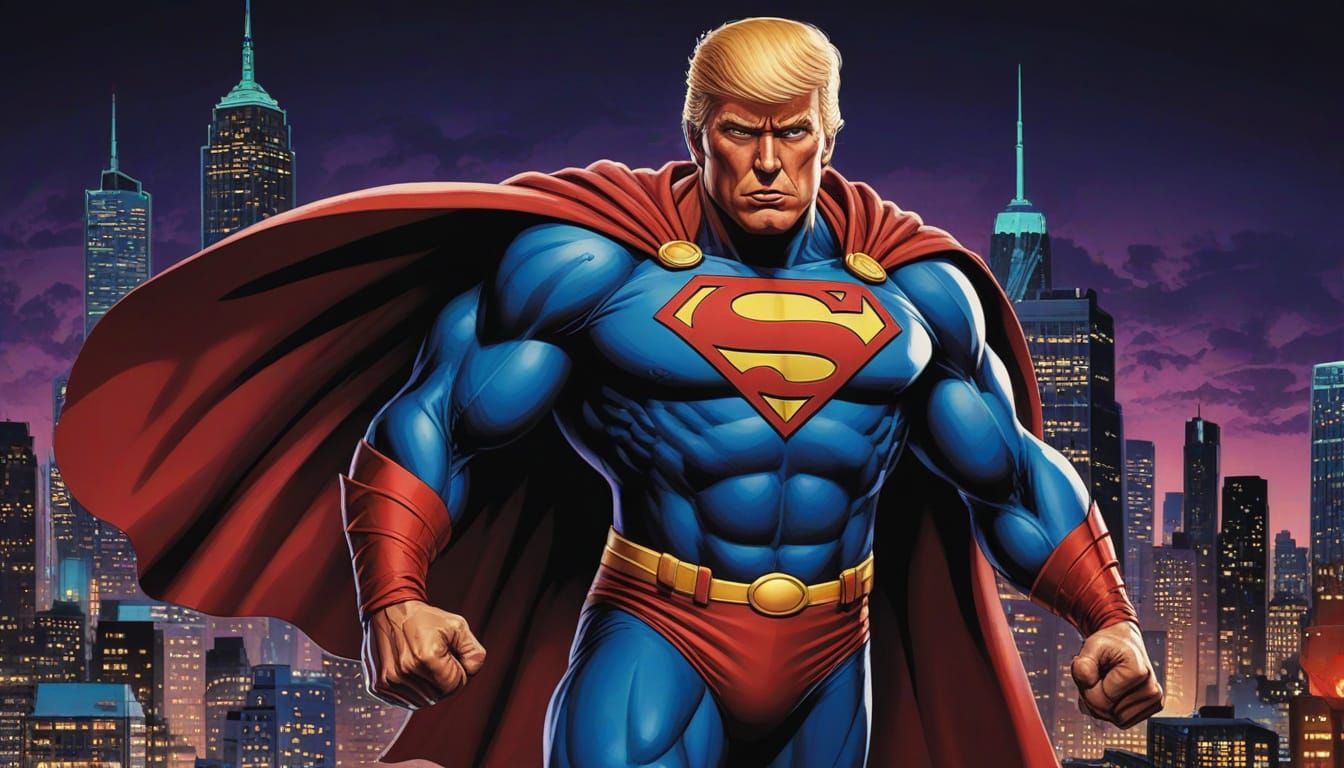 Retro Superhero in Dynamic Comic Book Art