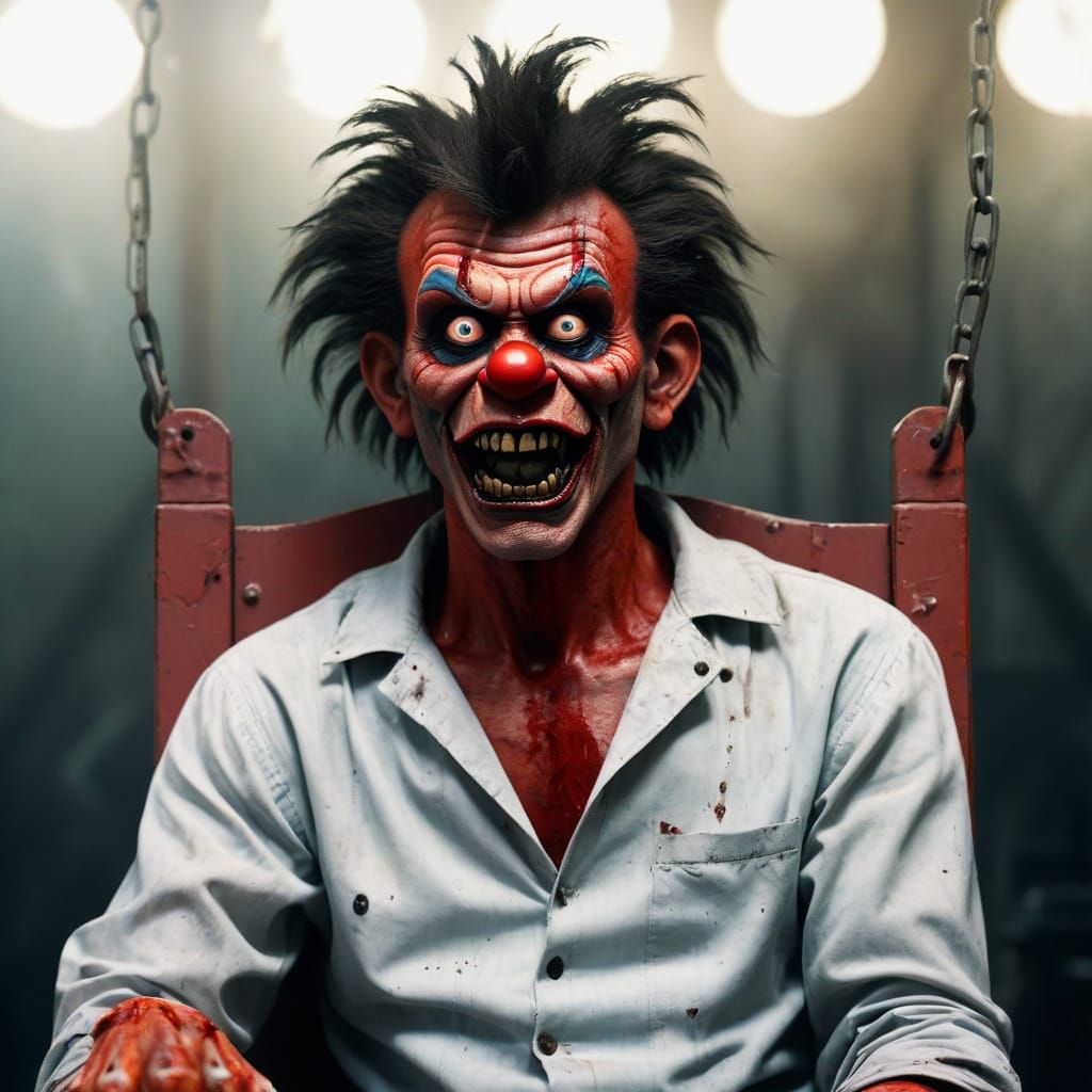 Cyberpunk Horror Clown Electrocution Scene