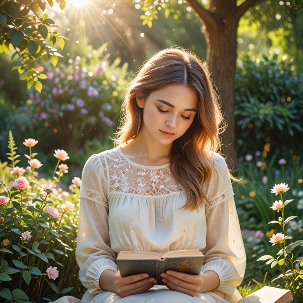 Romantic Watercolor Garden Scene