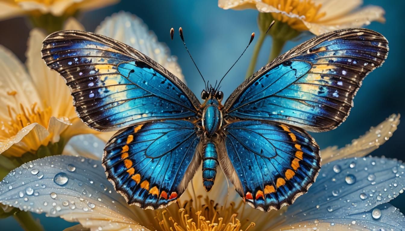 Breathtakingly Beautiful Butterfly in Vivid Oil Painting Sty...