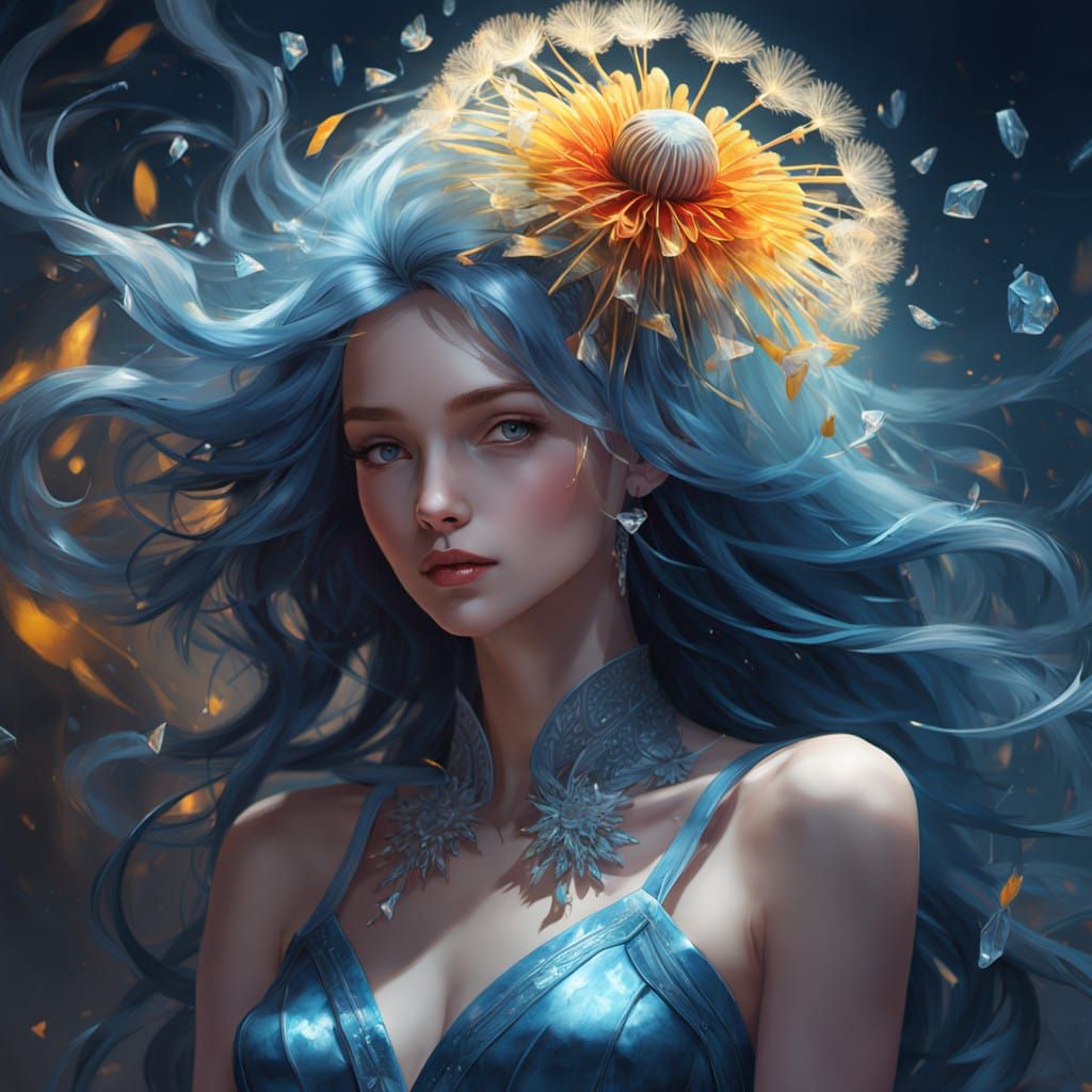 Glass Dandelion in Ethereal Glory