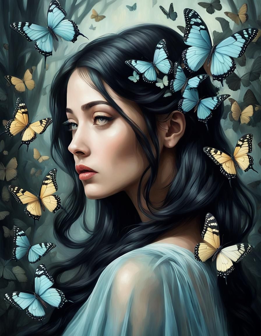 Ethereal Surrealist Portrait of a Young Woman