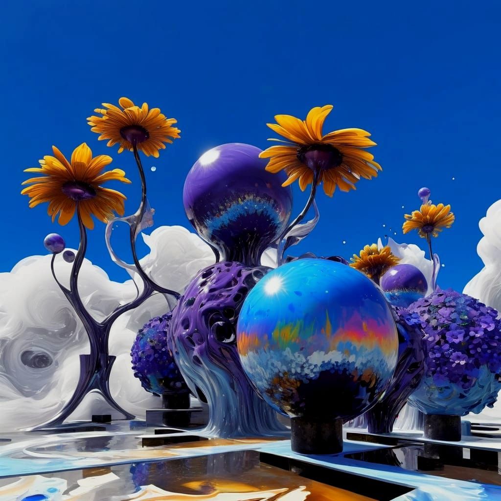 Quantum Flower Sculptures in Shifting Forms