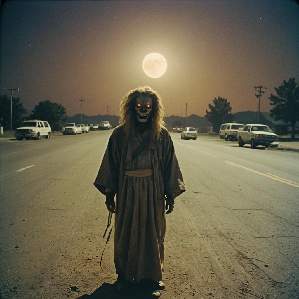 Eerie Liminal Parking Lot Eclipse