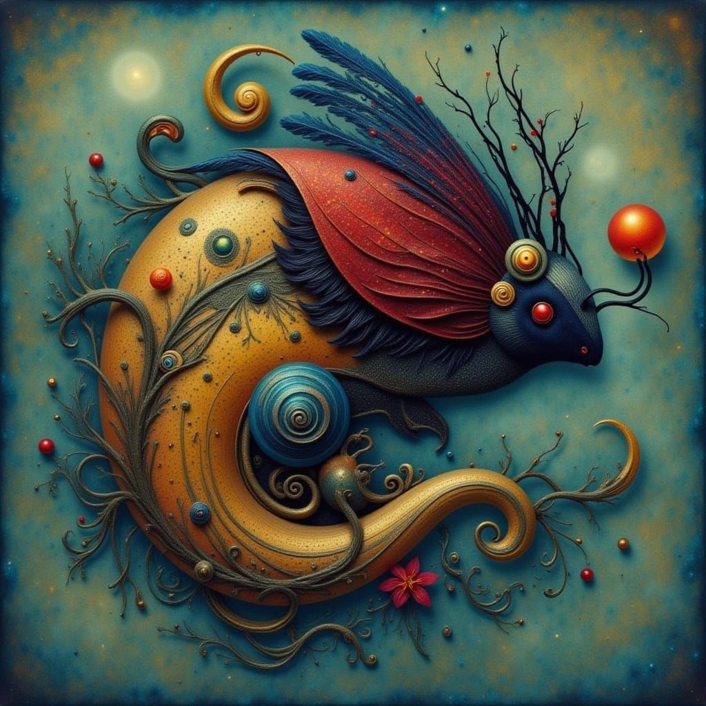 Abstract Soundscape with Sparkle and Cicada Motifs