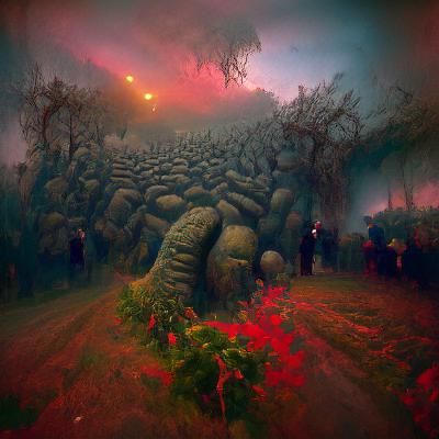Beksiński-Inspired Hellscape with Volumetric Lighting