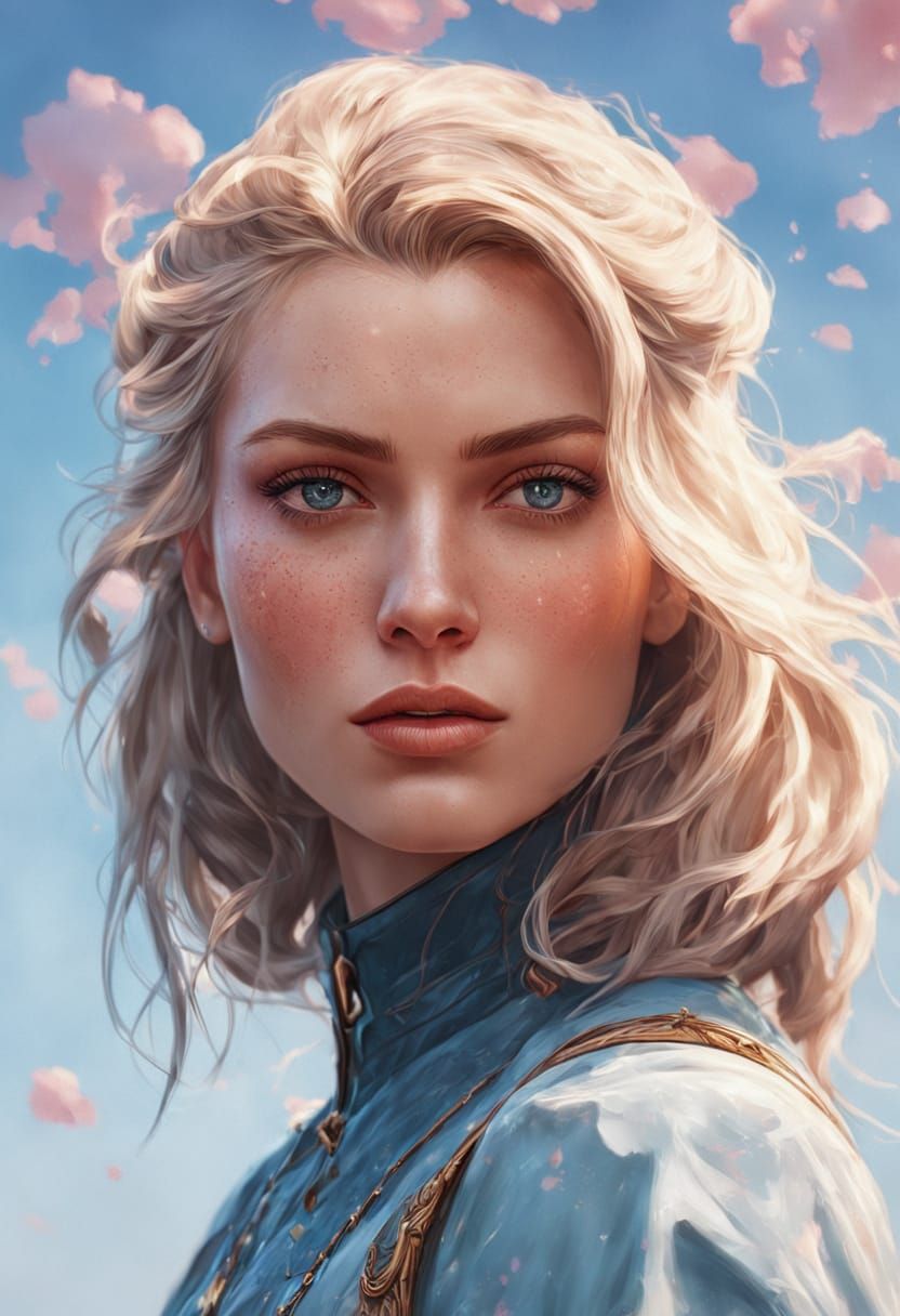 Stunning European Girl Portrait in Hyperdetailed Style