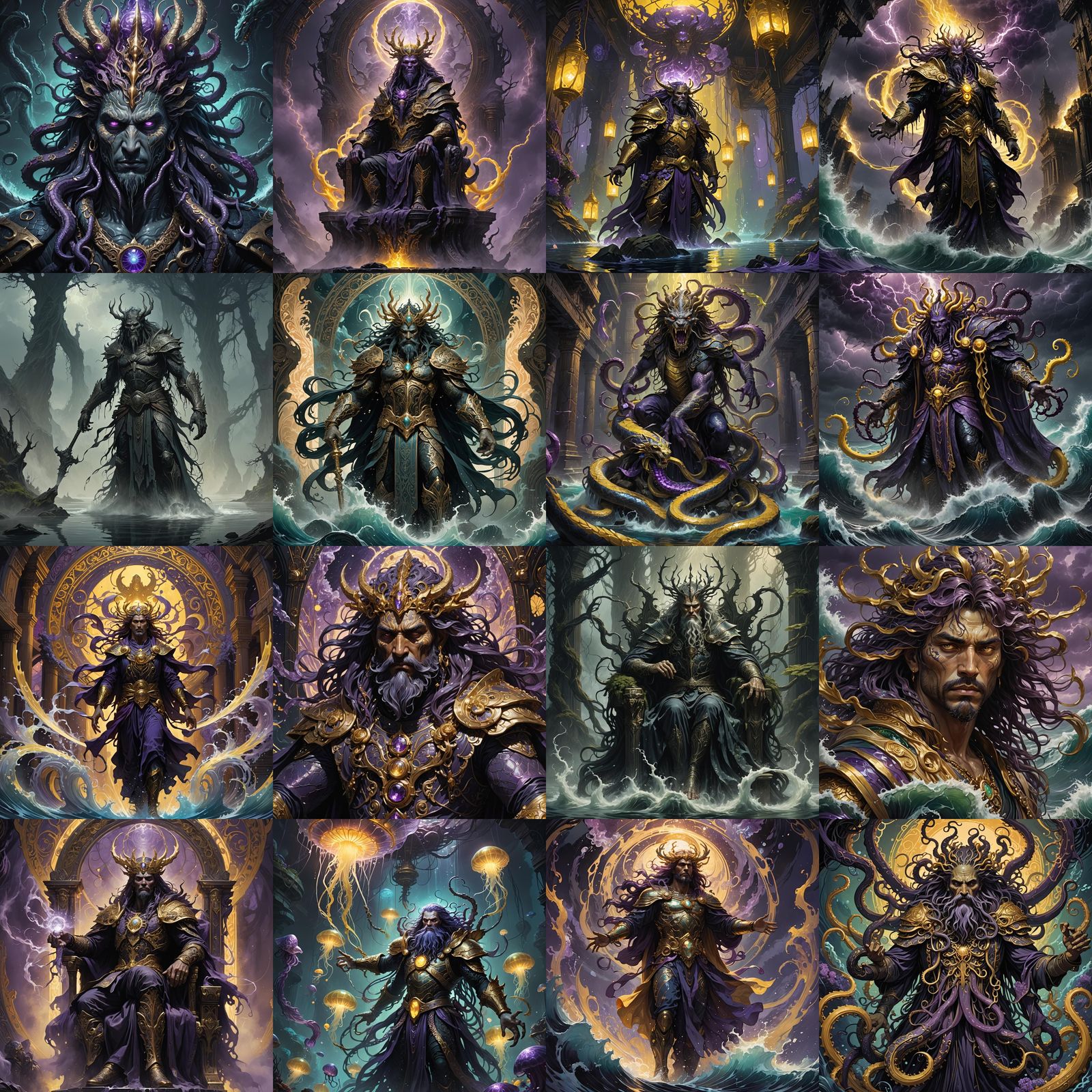 God of Cursed Hydros in Dark Fantasy Concept Art