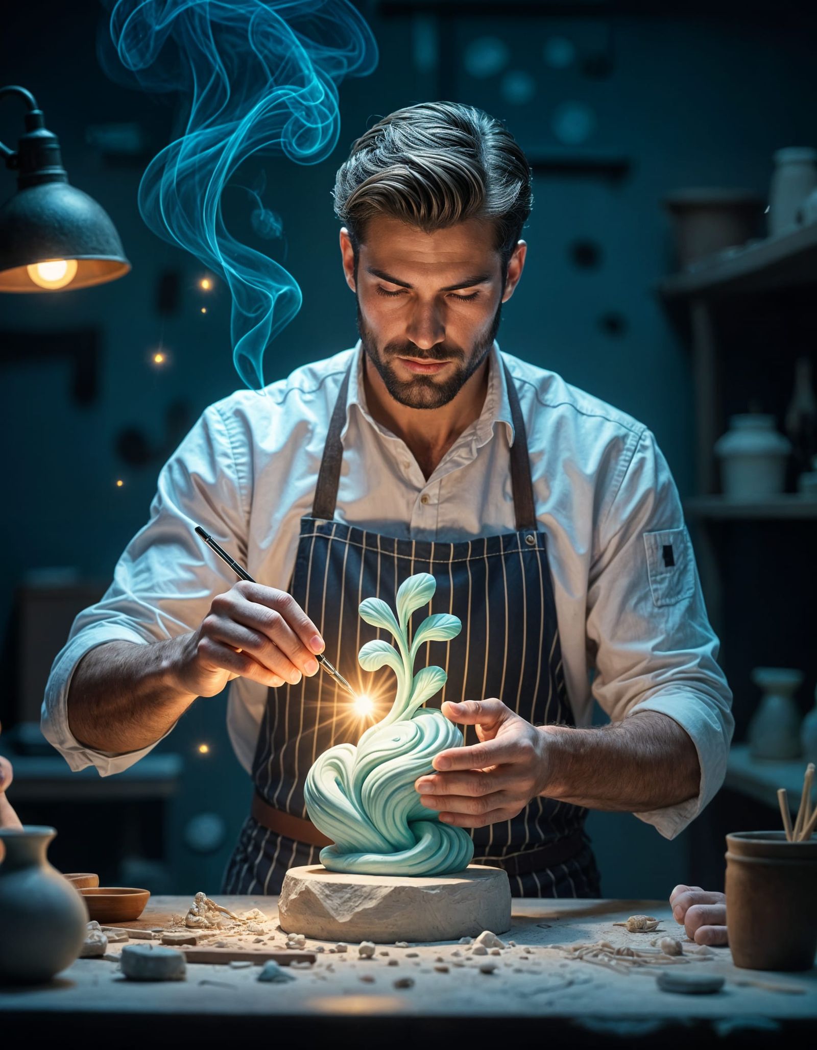 Magical Sculptor Creates Living Plant Caricature in Studio