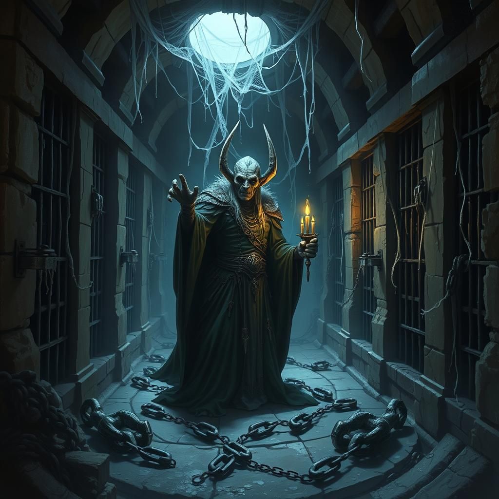 Elf Lich Guardian in Dark Dungeon Lair