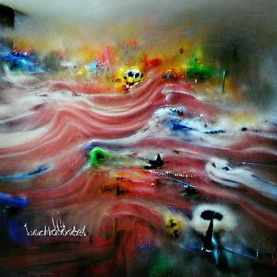 Turbulent Emotions in a Dystopian Scene, Rendered in Vibrant...