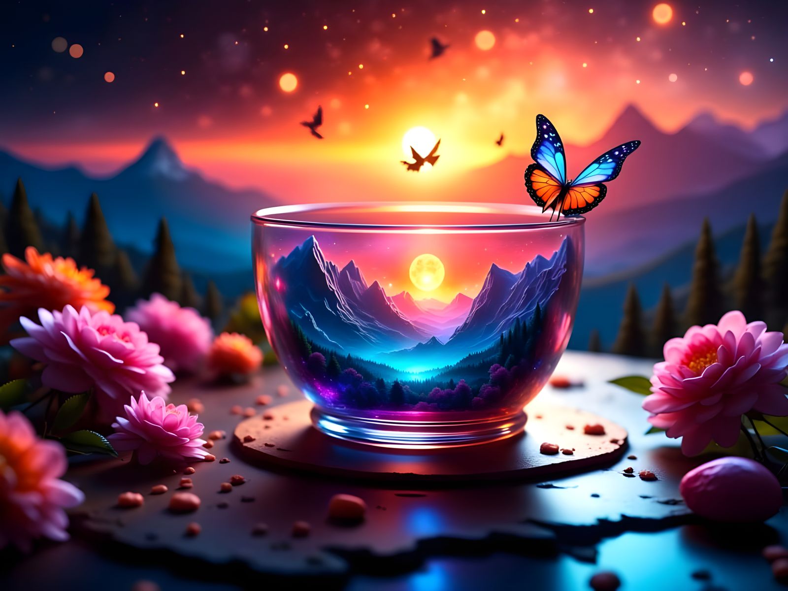 A magical glass cup