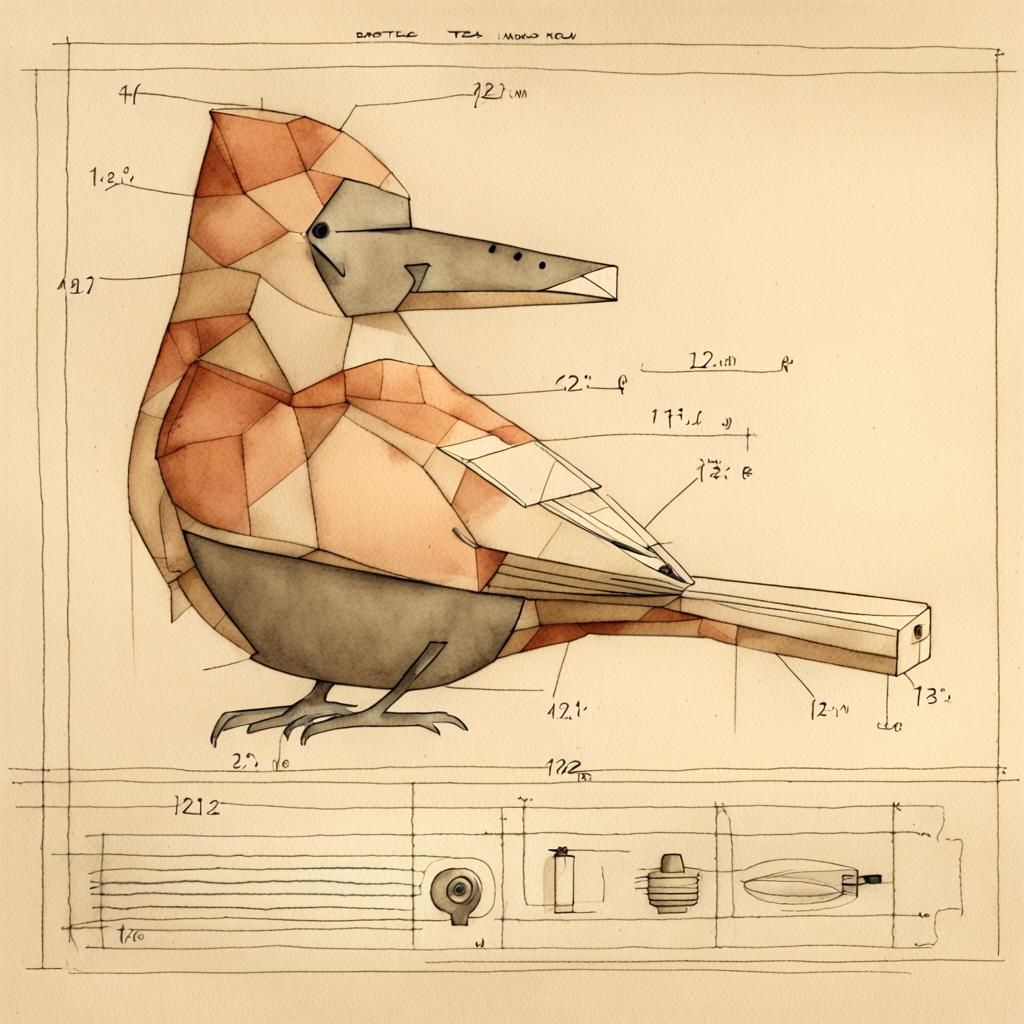 Vintage-Style Watercolor Illustration of Papercraft Design